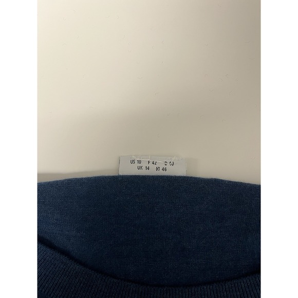 Akris Punto US 10 Kodak Stripe Wool Pullover Sweater Lightweight Blue Pink White - Picture 9 of 12